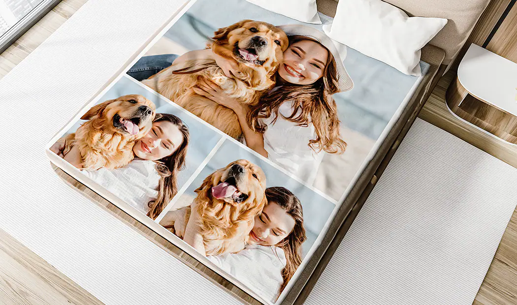Manta de fotos de Printerpix con fotos de familia