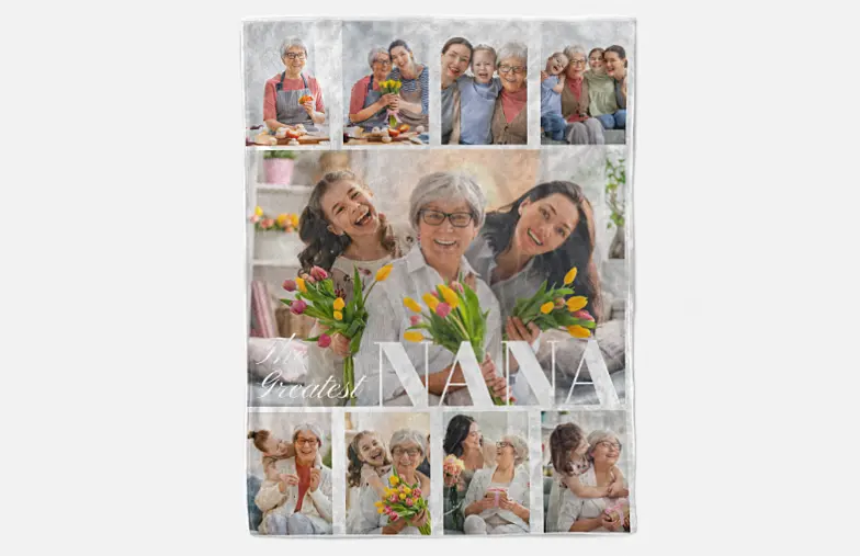 Manta de fotos de Printerpix con fotos de familia