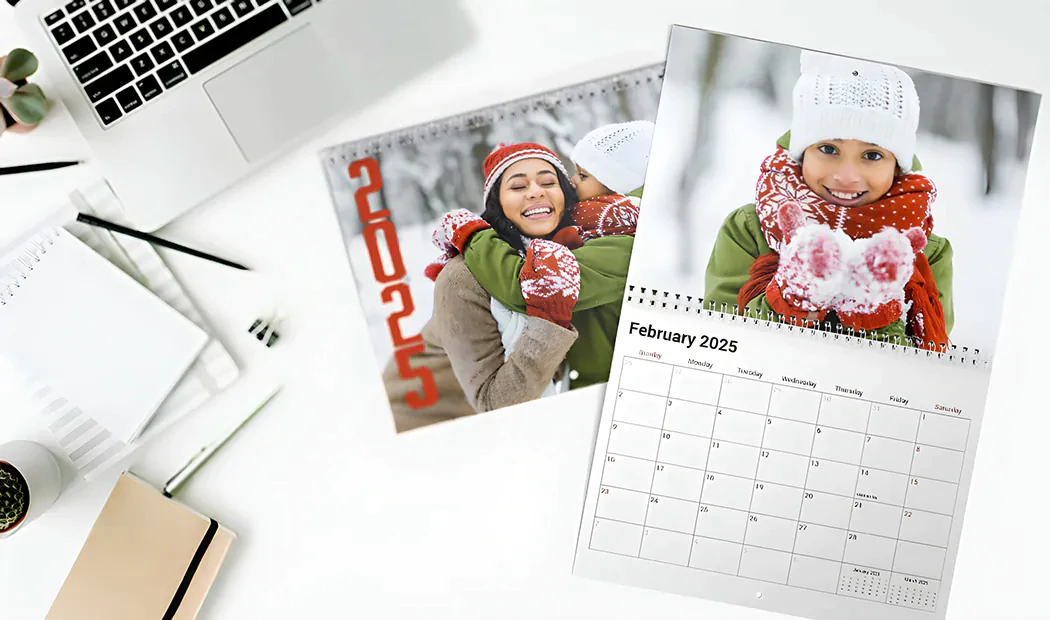 Calendario de pared personalizado 2025 con fotos familiares conmovedoras; perfecto para un recuerdo único y preciado.