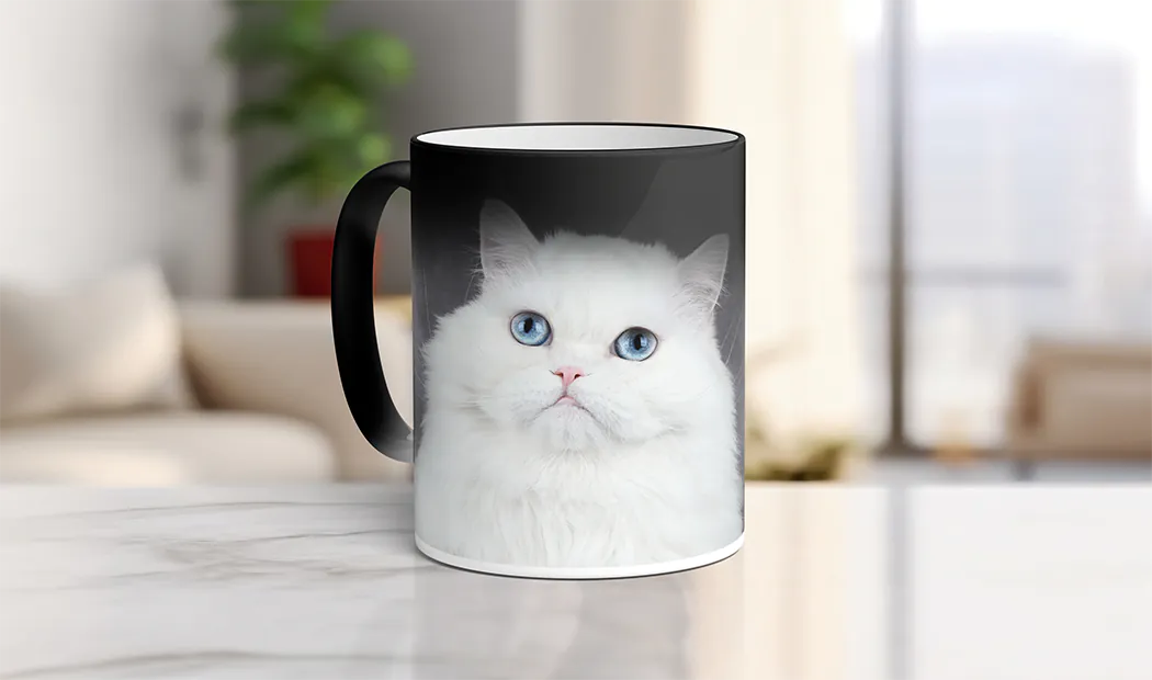 Taza mágica personalizada de Printerpix que cambia con el calor y revela foto personalizada de la pareja