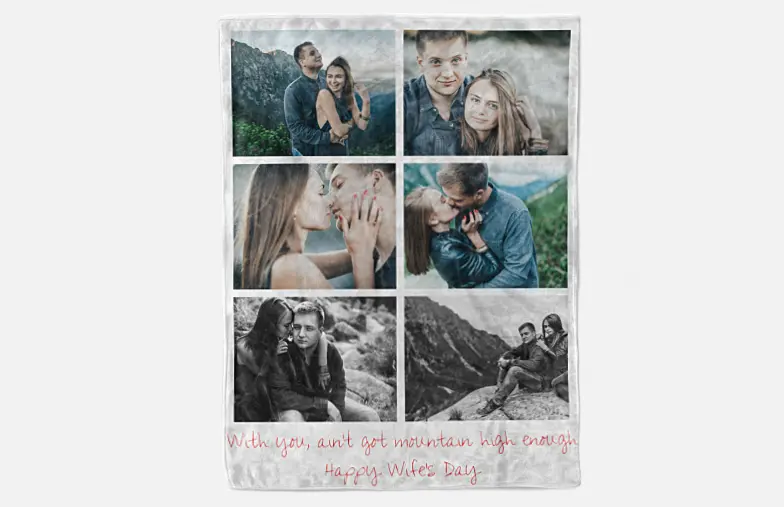 Manta de fotos de Printerpix con fotos de familia