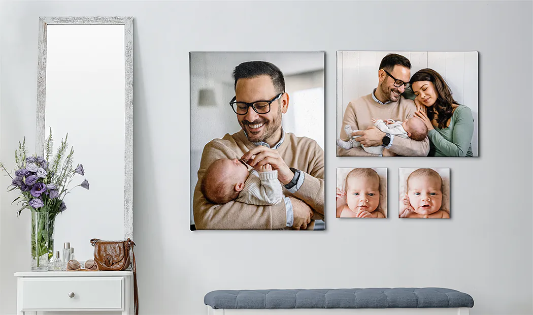 Impresión en lienzo collage de dos amigas encantadas