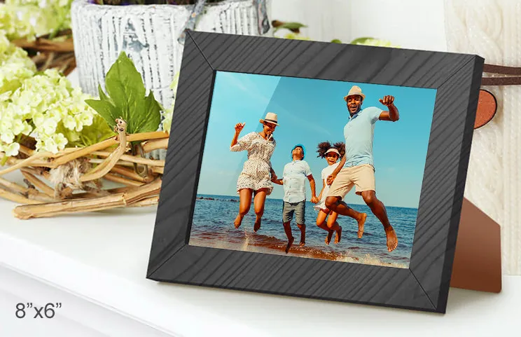 Foto enmarcada 16x12 de la familia en la playa