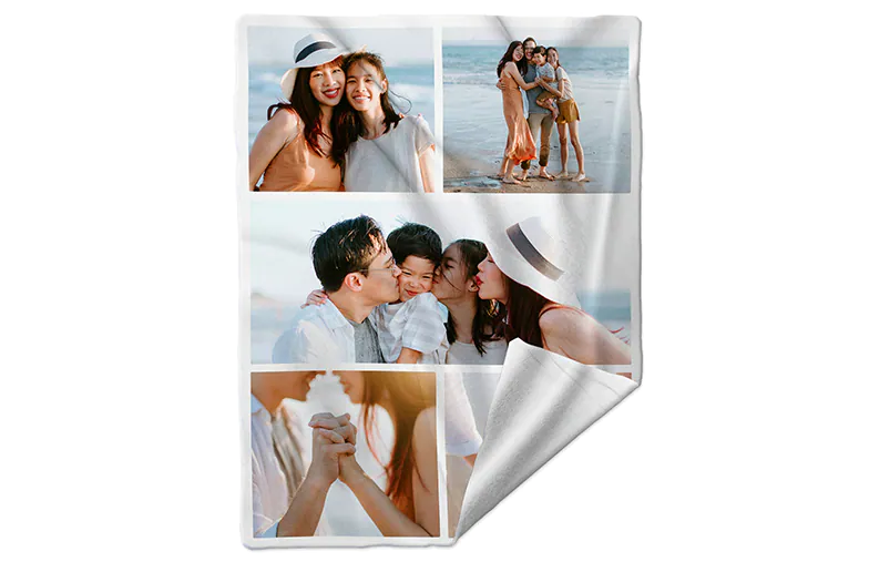 Manta de fotos de Printerpix con fotos de familia