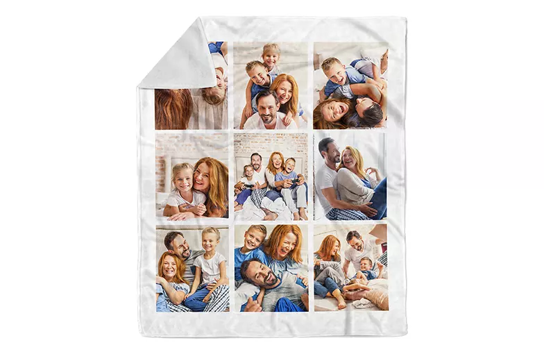 Manta de fotos de Printerpix con fotos de familia