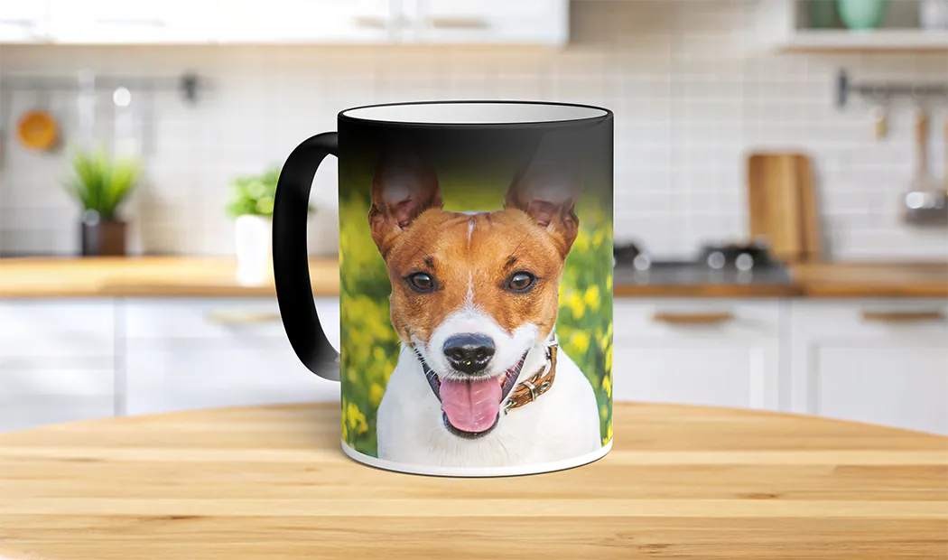 Taza mágica personalizada de Printerpix que cambia con el calor y revela foto personalizada de la pareja