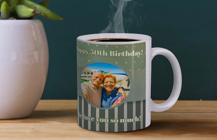 taza de cumpleaños de 50 general