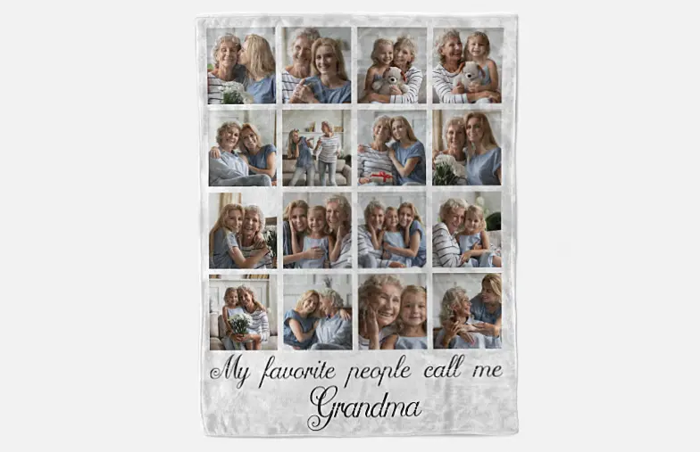 Manta de fotos de Printerpix con fotos de familia