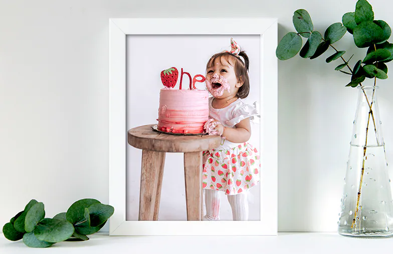 Foto enmarcada 16x12 para cumpleaños