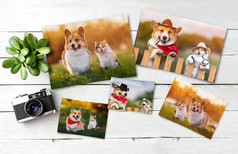 Impresión de fotos por Printerpix|Pila de impresiones fotográficas personalizadas del servicio de impresión de fotos en línea de Printerpix|Impresiones fotográficas pequeñas, medianas y grandes en la mesa desde el teléfono móvil|Impresiones fotográficas|Manos sosteniendo una impresión fotográfica de tres niños de vacaciones|Variedad de tamaños de impresiones fotográficas en línea de fotos tomadas por teléfono móvil de la familia|||||