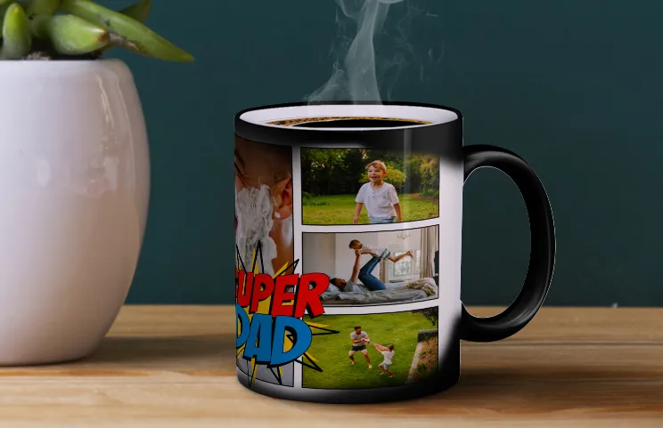 Taza mágica collage super papá general