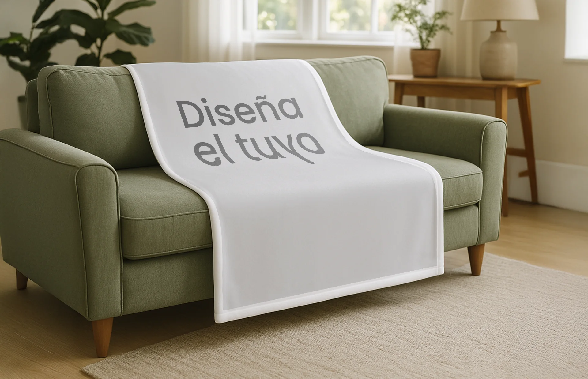 Manta de foto grande en cama doble con foto de niña