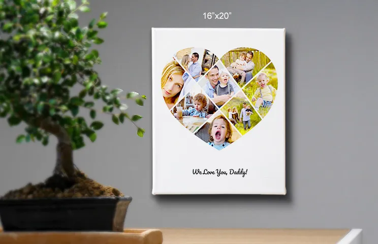 Lienzo collage corazón 48x36