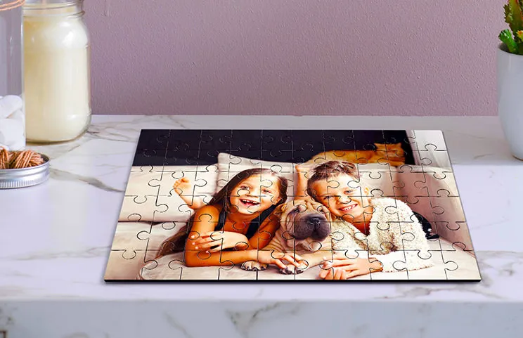 Puzzle de madera de niños y mascotas