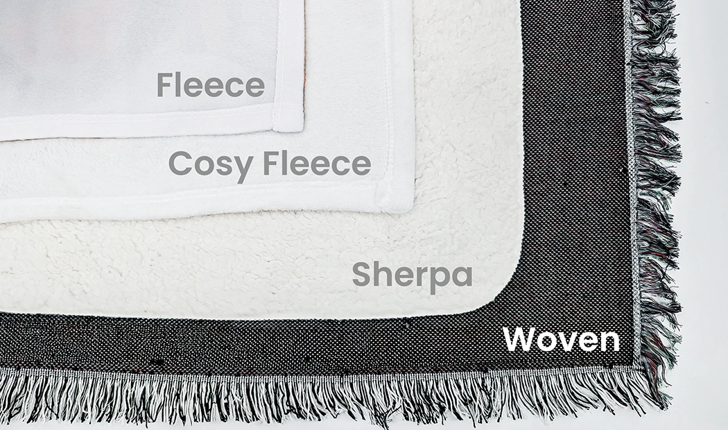Capas de forro polar personalizado, forro polar acogedor, sherpa y tejido tejido. Manta de lujo con bordes con flecos únicos.