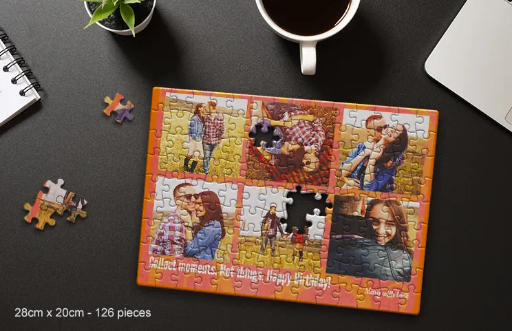 Puzzle de cartón de dos niñas