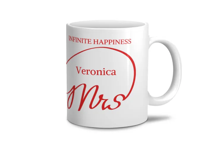 Mamá y bebé sosteniendo una taza personalizada con diseño de dibujos animados de Printerpix con texto de papá