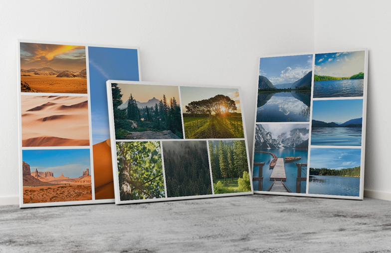 Impresión en lienzo personalizada para colgar en la pared con collage de fotos personalizado