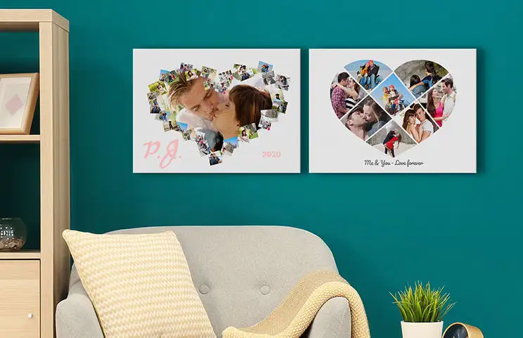 Impresión en lienzo personalizada para colgar en la pared con collage de fotos personalizado