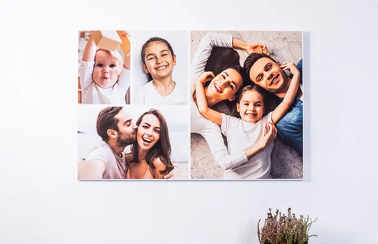 Impresión en lienzo personalizada para colgar en la pared con collage de fotos personalizado