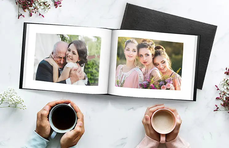 Fotos de boda y novia en álbum de fotos impreso personalizado por Printerpix