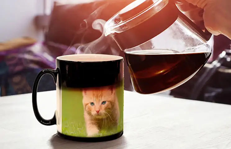 Mano sosteniendo la taza mágica