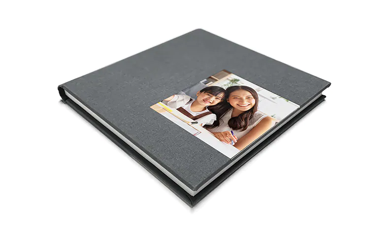 Libro de Fotos de Lujo Layflat – Cubierta Acrílica Cuadrada