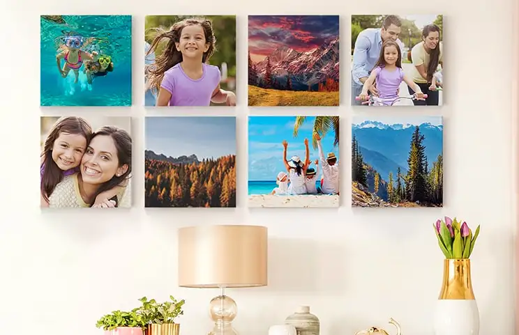 pared de galería de impresiones en lienzo