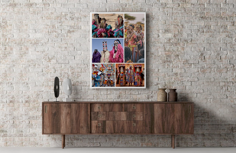 Impresión en lienzo grande con collage de fotos personalizado de fotos familiares