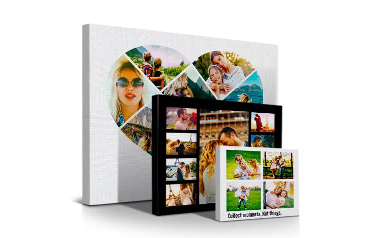Impresión en lienzo grande con collage de fotos personalizado de fotos familiares