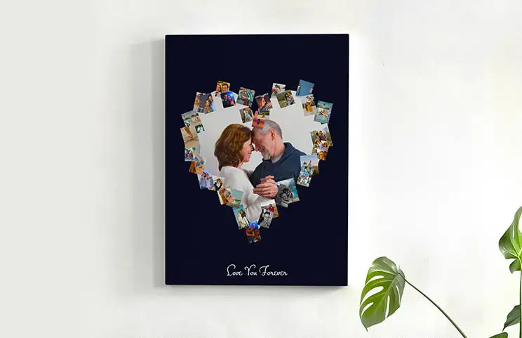 Impresión en lienzo grande con collage de fotos personalizado de fotos familiares